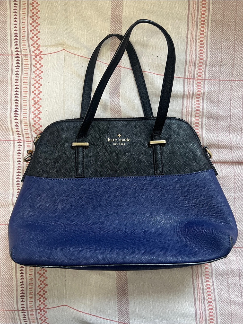 Kate Spade Black and Blue Cedar Street Satchel
